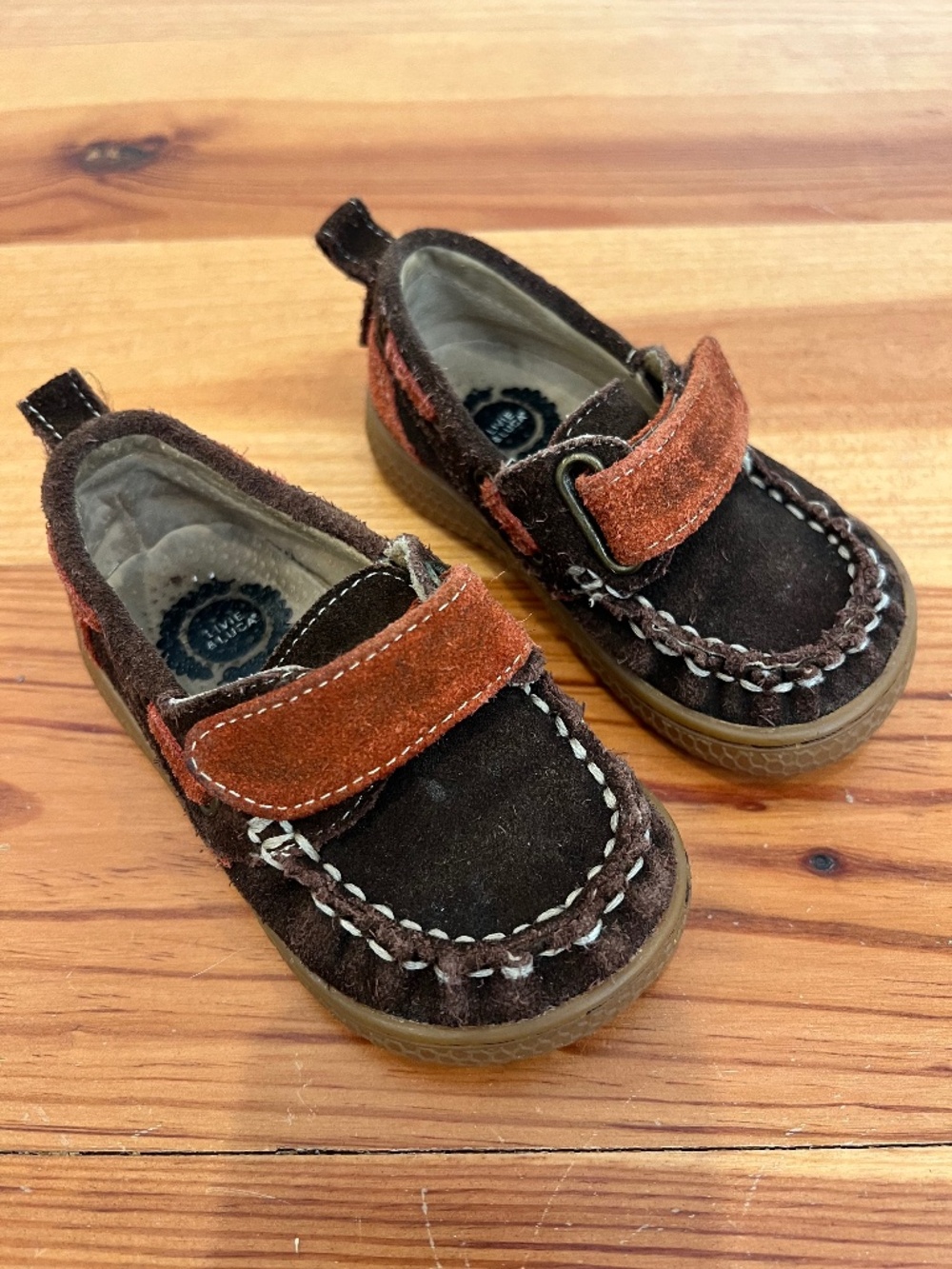 Livie Luca Loafers Shoes Boys 5 Brown Suede Toddler Hook Loop Cobbler Collection
